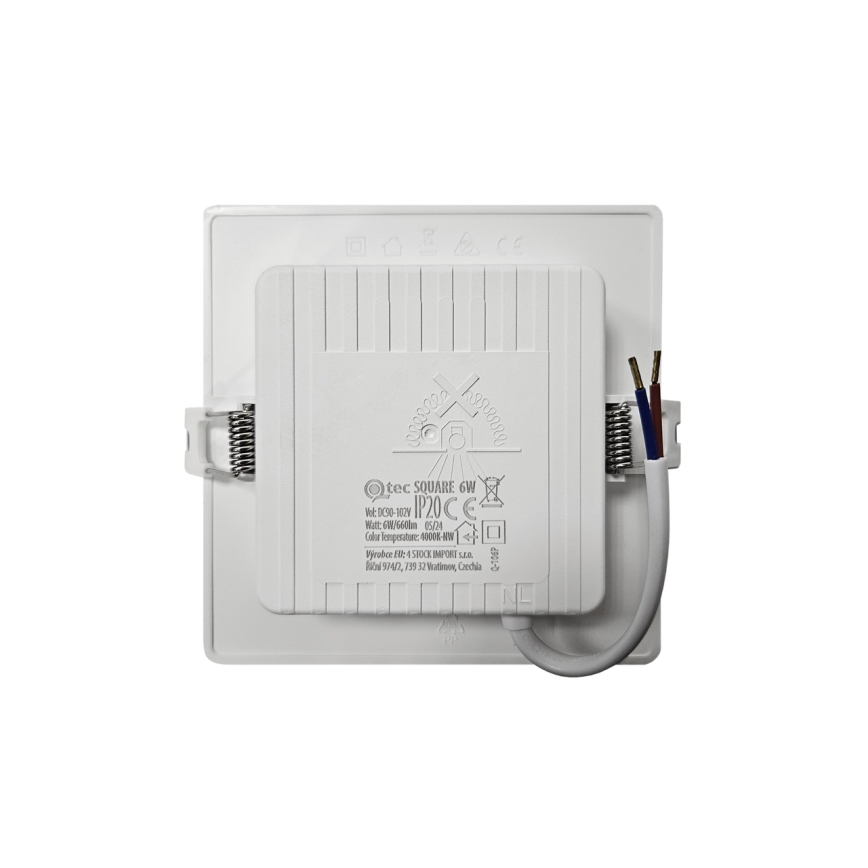 LED Ugradbena lampa SQUARE LED/6W/230V 4000K 12x12 cm bela