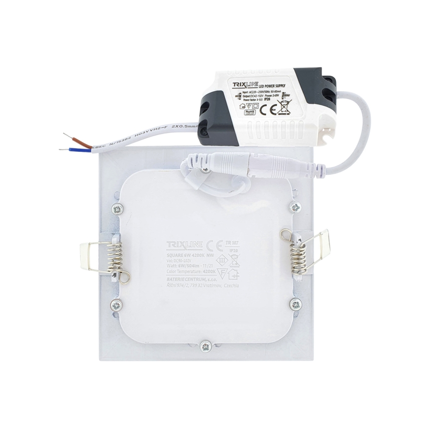 LED Ugradbena lampa SQUARE LED/6W/230V 4200K 11,8x11,8 cm bela