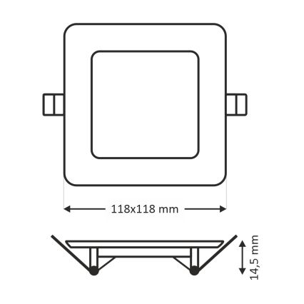 LED Ugradbena lampa SQUARE LED/6W/230V 4200K 11,8x11,8 cm bela