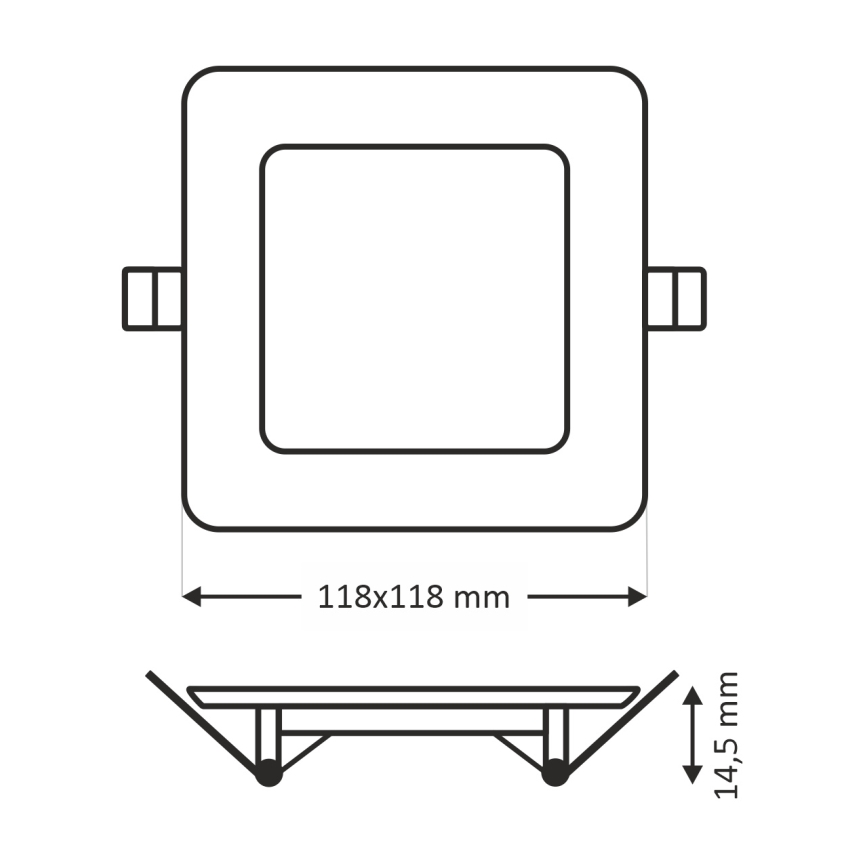 LED Ugradbena lampa SQUARE LED/6W/230V 4200K 11,8x11,8 cm bela