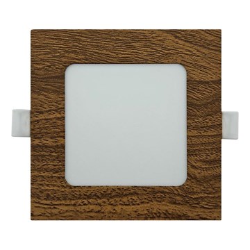 LED Ugradbena lampa SQUARE LED/6W/230V 4200K 11,8x11,8 cm braon