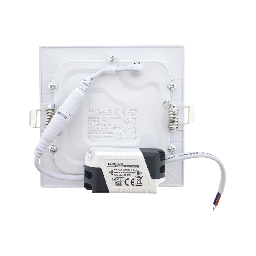 LED Ugradbena lampa SQUARE LED/6W/230V 6500K 11,8x11,8 cm bela