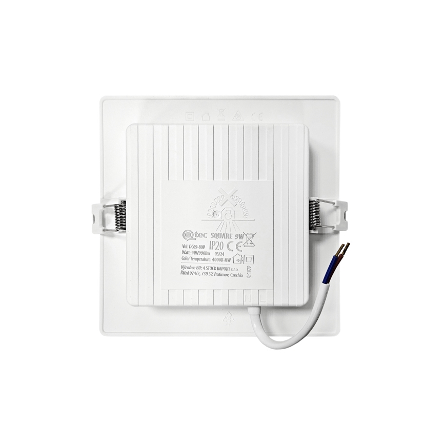 LED Ugradbena lampa SQUARE LED/9W/230V 4000K 14,5x14,5 cm bela