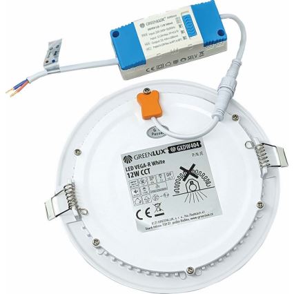 LED Ugradbena lampa VEGA LED/12W/230V 2900/3900/5800K pr. 17,5 cm bela