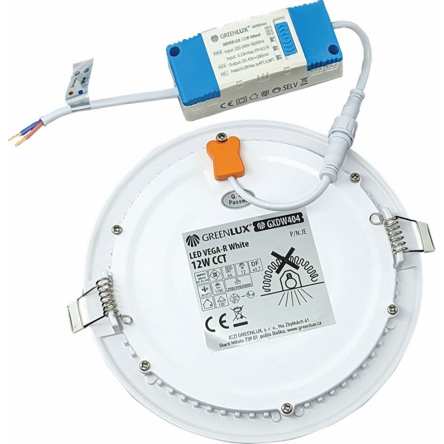 LED Ugradbena lampa VEGA LED/12W/230V 2900/3900/5800K pr. 17,5 cm bela