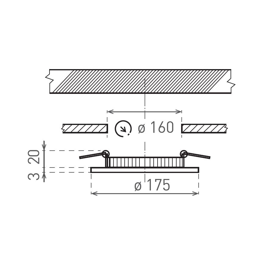LED Ugradbena lampa VEGA LED/12W/230V 2900/3900/5800K pr. 17,5 cm bela