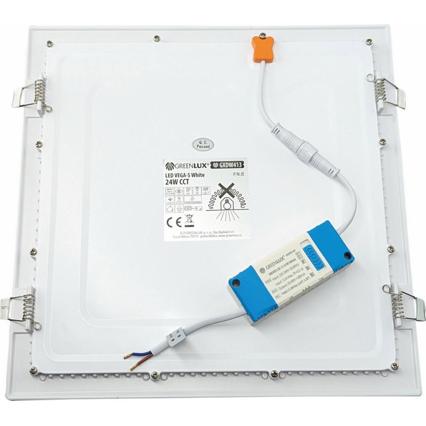 LED Ugradbena lampa VEGA LED/24W/230V 2900/3900/5800K 30x30 cm bela