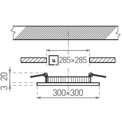 LED Ugradbena lampa VEGA LED/24W/230V 2900/3900/5800K 30x30 cm bela