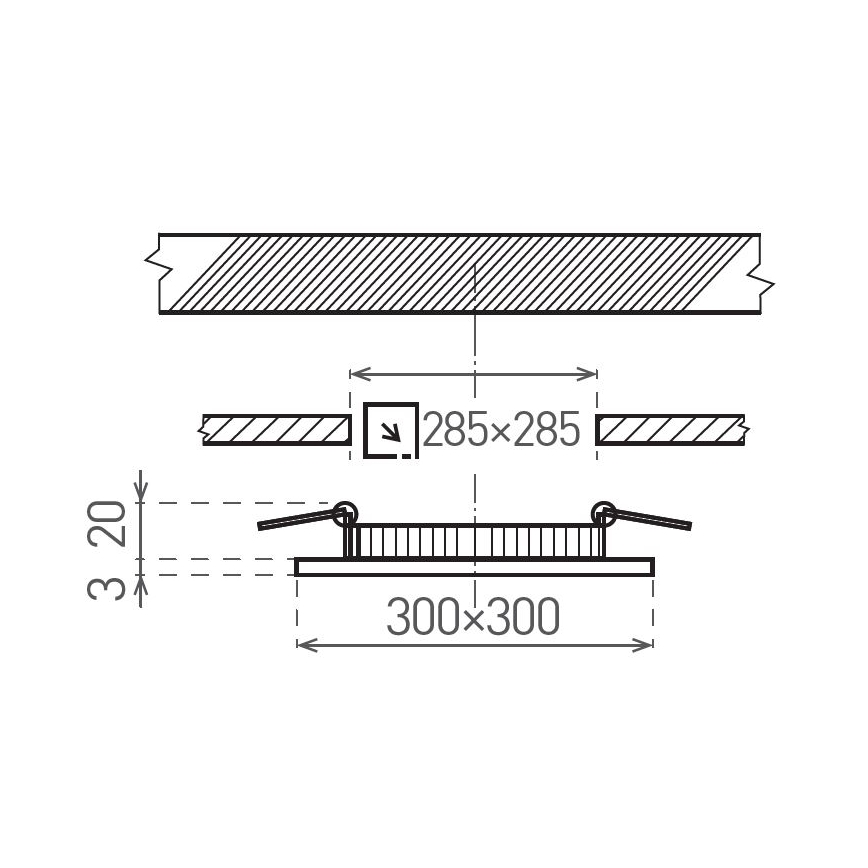 LED Ugradbena lampa VEGA LED/24W/230V 2900/3900/5800K 30x30 cm bela