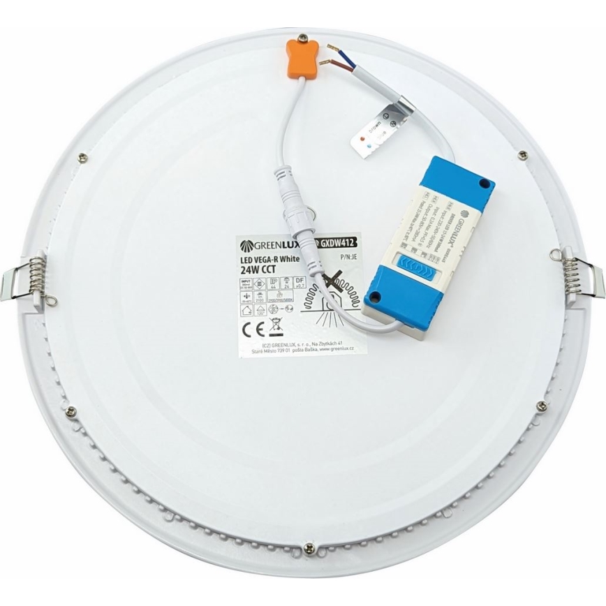 LED Ugradbena lampa VEGA LED/24W/230V 2900/3900/5800K pr. 30 cm bela