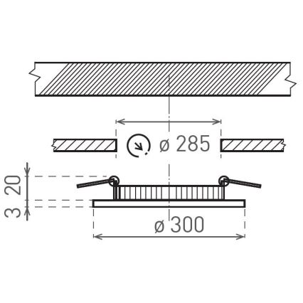 LED Ugradbena lampa VEGA LED/24W/230V 2900/3900/5800K pr. 30 cm bela