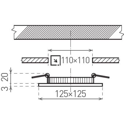 LED Ugradbena lampa VEGA LED/6W/230V 2900/3900/5800K 12,5x12,5 cm bela
