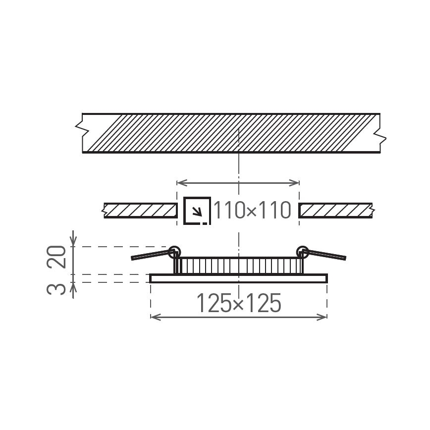 LED Ugradbena lampa VEGA LED/6W/230V 2900/3900/5800K 12,5x12,5 cm bela
