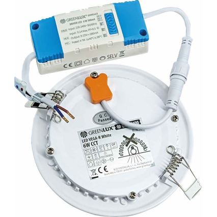 LED Ugradbena lampa VEGA LED/6W/230V 2900/3900/5800K pr. 12,5 cm bela