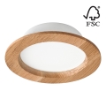 LED Ugradbena lampa WOODY SPOT LED/12,5W/230V 3000K hrast ø 16 cm