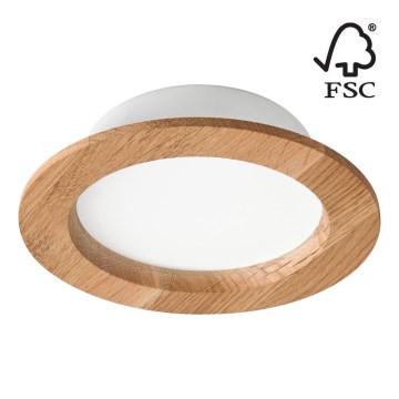 LED Ugradbena lampa WOODY SPOT LED/12,5W/230V 3000K hrast ø 16 cm