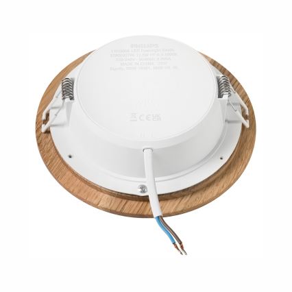 LED Ugradbena lampa WOODY SPOT LED/12,5W/230V 3000K hrast ø 16 cm