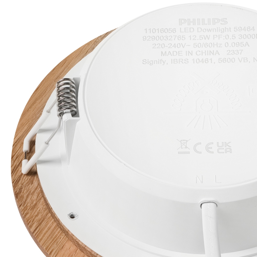 LED Ugradbena lampa WOODY SPOT LED/12,5W/230V 3000K hrast ø 16 cm