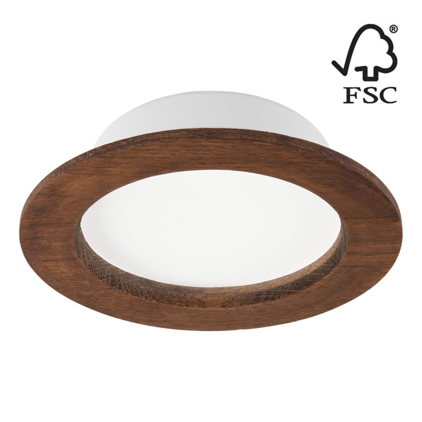 LED Ugradbena lampa WOODY SPOT LED/12,5W/230V 3000K trešnja ø 16 cm