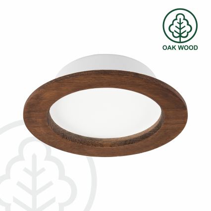 LED Ugradbena lampa WOODY SPOT LED/12,5W/230V 3000K trešnja ø 16 cm