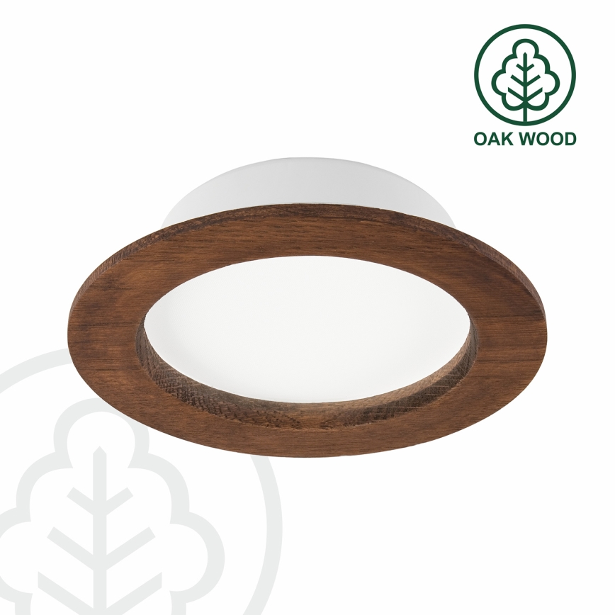 LED Ugradbena lampa WOODY SPOT LED/12,5W/230V 3000K trešnja ø 16 cm