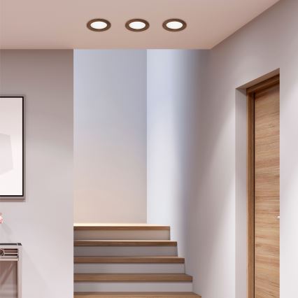 LED Ugradbena lampa WOODY SPOT LED/12,5W/230V 3000K trešnja ø 16 cm