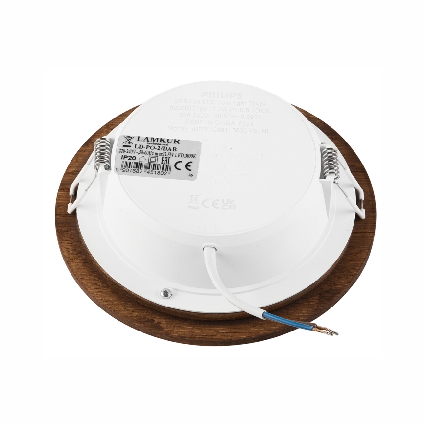 LED Ugradbena lampa WOODY SPOT LED/12,5W/230V 3000K trešnja ø 16 cm
