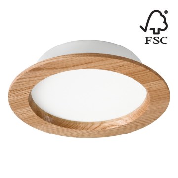 LED Ugradbena lampa WOODY SPOT LED/16,5W/230V 4000K hrast ø 18,5 cm