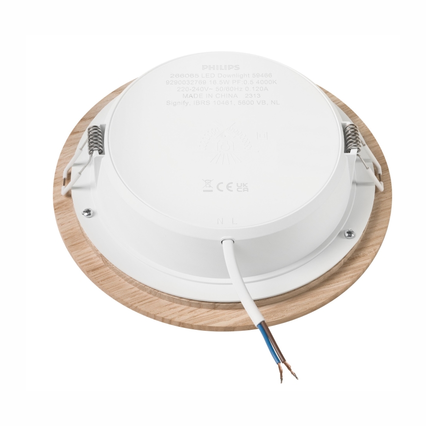 LED Ugradbena lampa WOODY SPOT LED/16,5W/230V 4000K hrast ø 18,5 cm