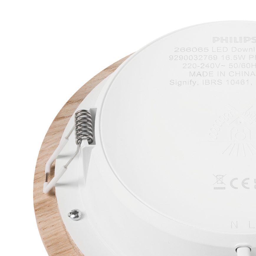 LED Ugradbena lampa WOODY SPOT LED/16,5W/230V 4000K hrast ø 18,5 cm