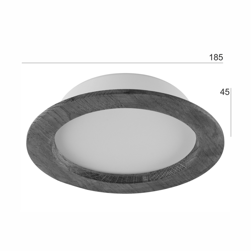 LED Ugradbena lampa WOODY SPOT LED/16,5W/230V 4000K hrast ø 18,5 cm