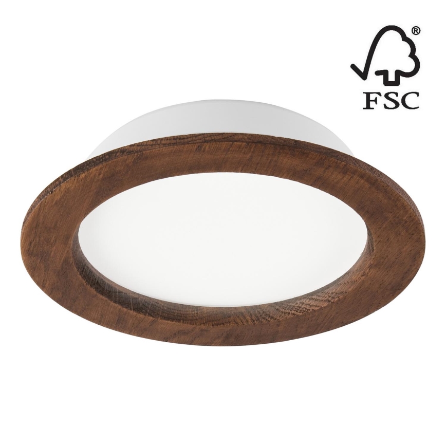 LED Ugradbena lampa WOODY SPOT LED/16,5W/230V 4000K trešnja ø 18,5 cm