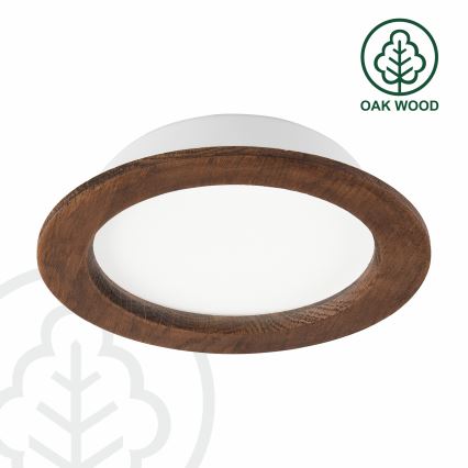 LED Ugradbena lampa WOODY SPOT LED/16,5W/230V 4000K trešnja ø 18,5 cm