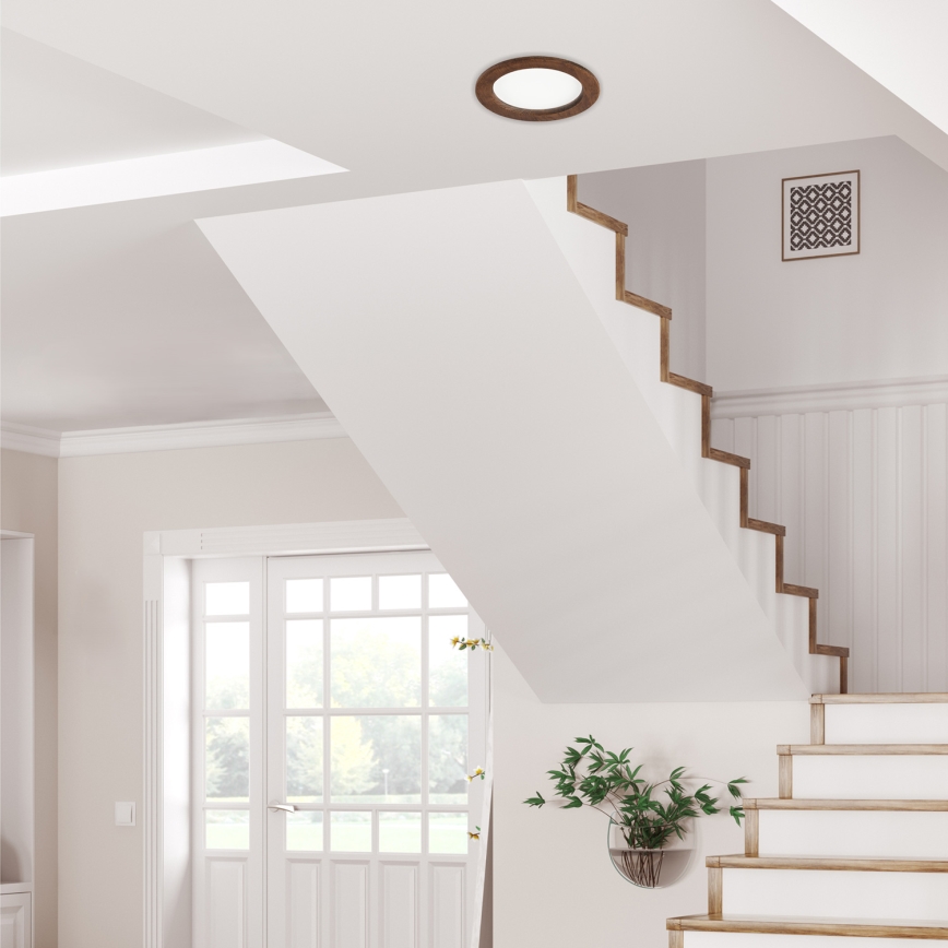 LED Ugradbena lampa WOODY SPOT LED/16,5W/230V 4000K trešnja ø 18,5 cm