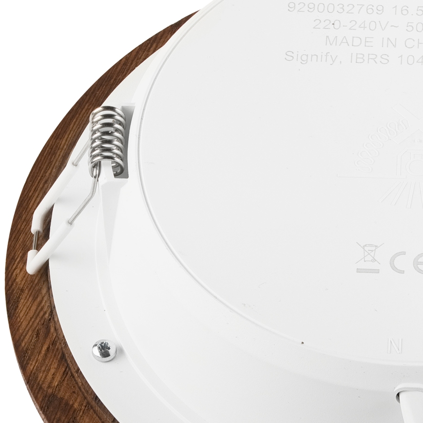 LED Ugradbena lampa WOODY SPOT LED/16,5W/230V 4000K trešnja ø 18,5 cm