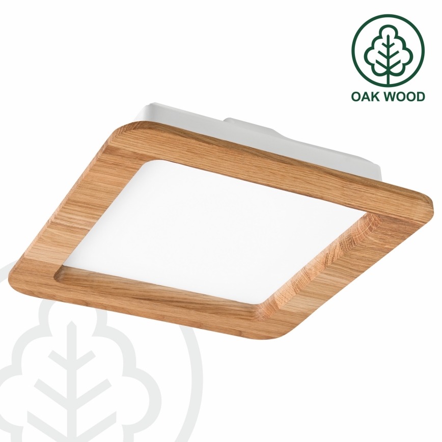 LED Ugradbena lampa WOODY SPOT LED/17W/230V 3000K hrast 18,5x18,5 cm