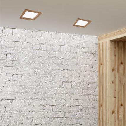 LED Ugradbena lampa WOODY SPOT LED/17W/230V 3000K orah 18,5x18,5 cm