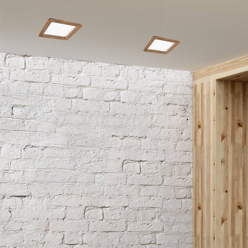 LED Ugradbena lampa WOODY SPOT LED/17W/230V 3000K orah 18,5x18,5 cm