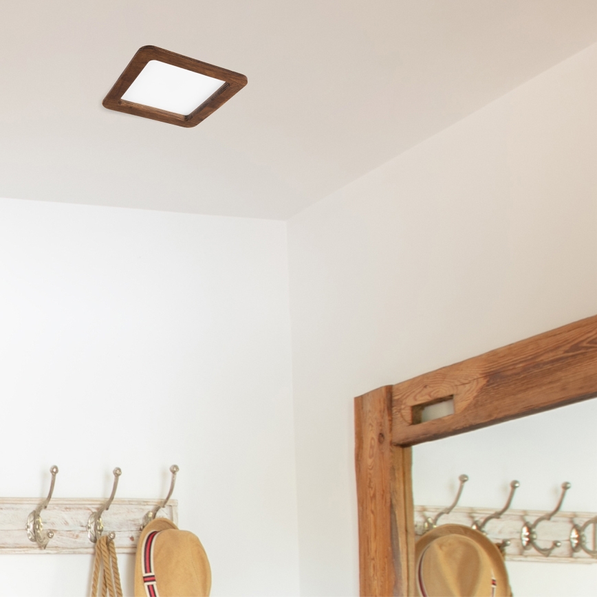 LED Ugradbena lampa WOODY SPOT LED/17W/230V 3000K trešnja 18,5x18,5 cm
