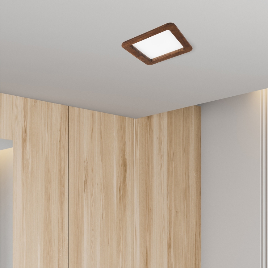 LED Ugradbena lampa WOODY SPOT LED/17W/230V 3000K trešnja 18,5x18,5 cm
