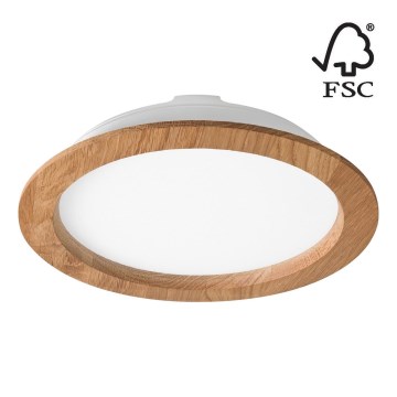 LED Ugradbena lampa WOODY SPOT LED/23,5W/230V 4000K hrast ø 23,5 cm