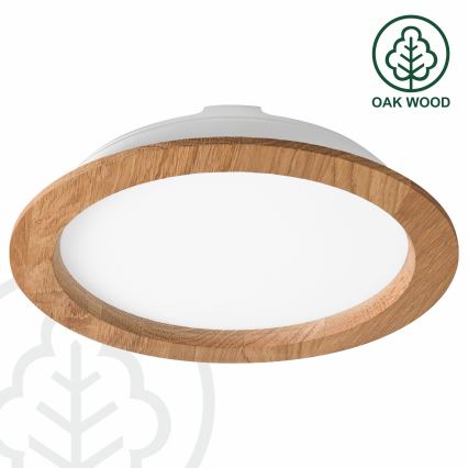 LED Ugradbena lampa WOODY SPOT LED/23,5W/230V 4000K hrast ø 23,5 cm