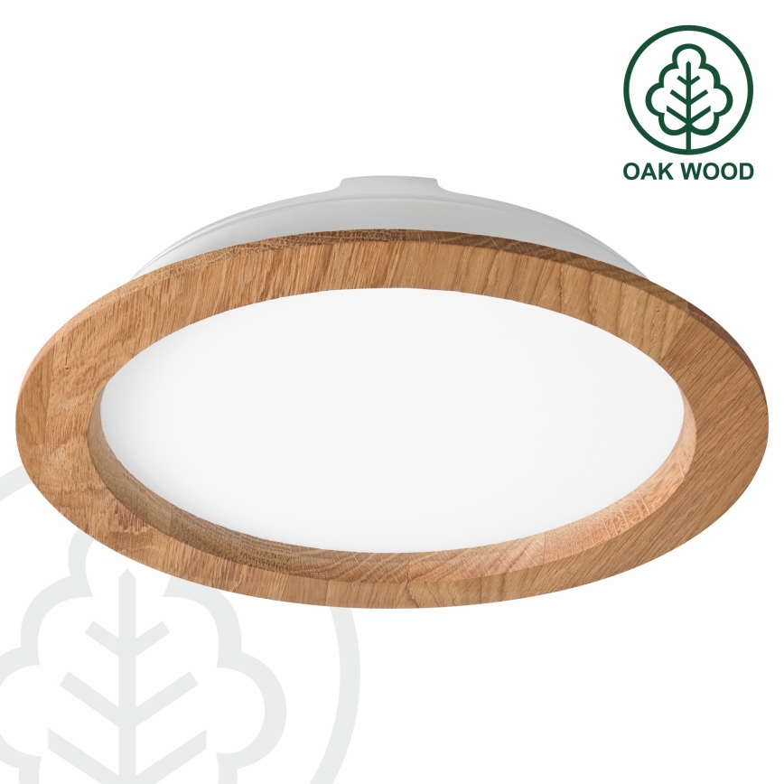 LED Ugradbena lampa WOODY SPOT LED/23,5W/230V 4000K hrast ø 23,5 cm
