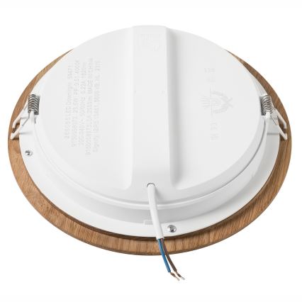 LED Ugradbena lampa WOODY SPOT LED/23,5W/230V 4000K hrast ø 23,5 cm