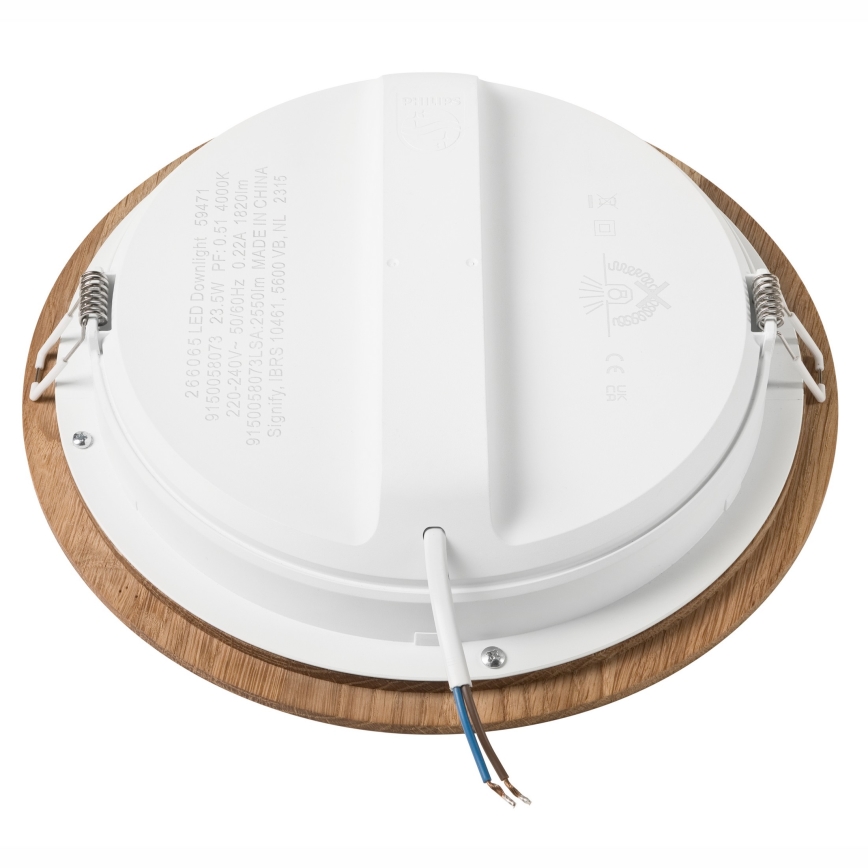 LED Ugradbena lampa WOODY SPOT LED/23,5W/230V 4000K hrast ø 23,5 cm