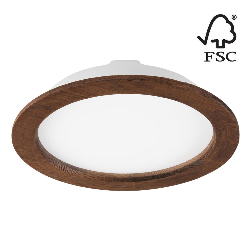 LED Ugradbena lampa WOODY SPOT LED/23,5W/230V 4000K trešnja ø 23,5 cm