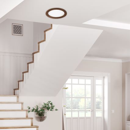 LED Ugradbena lampa WOODY SPOT LED/23,5W/230V 4000K trešnja ø 23,5 cm