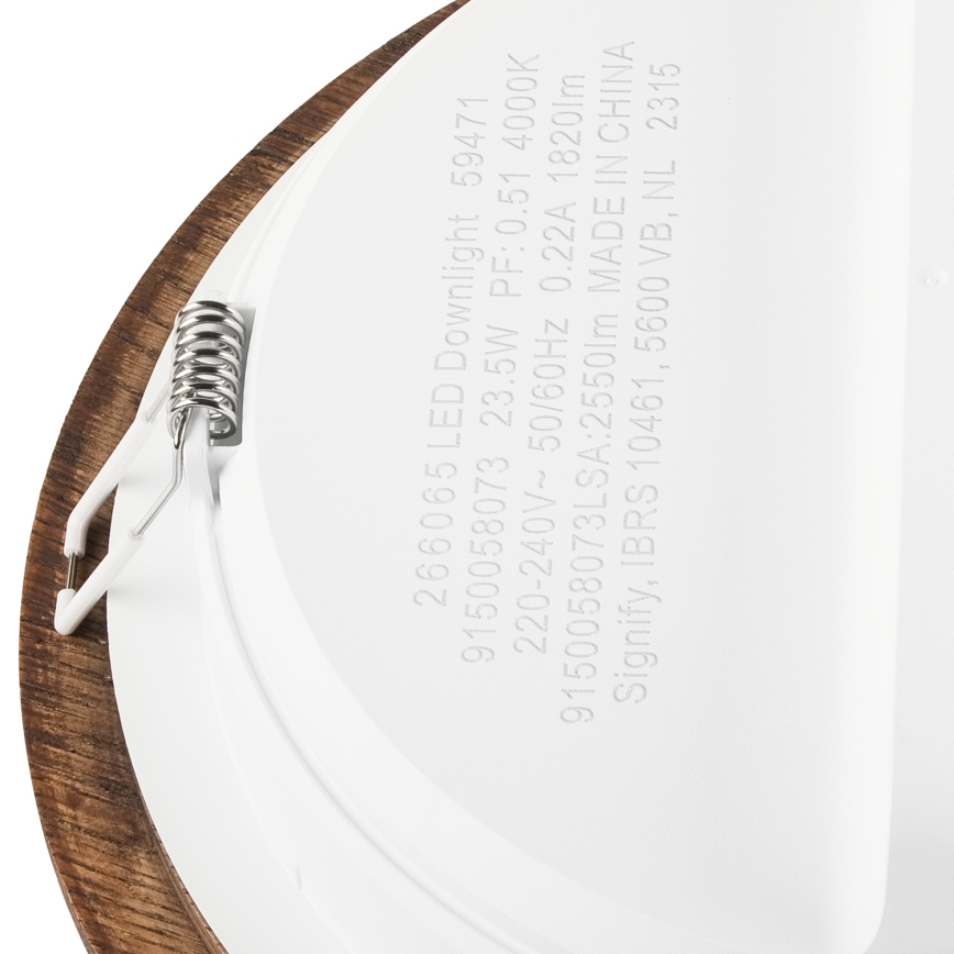 LED Ugradbena lampa WOODY SPOT LED/23,5W/230V 4000K trešnja ø 23,5 cm