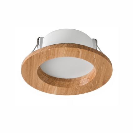 LED Ugradbena lampa WOODY SPOT LED/5,5W/230V 4000K hrast ø 10 cm
