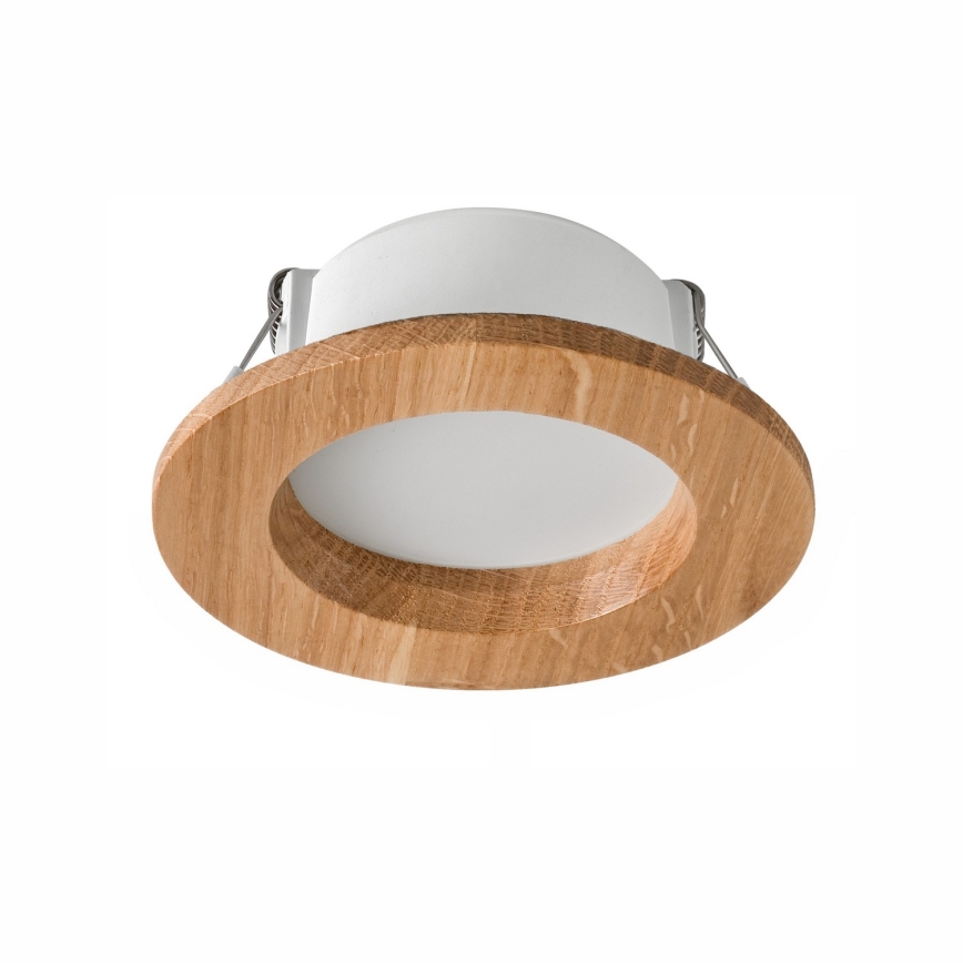 LED Ugradbena lampa WOODY SPOT LED/5,5W/230V 4000K hrast ø 10 cm